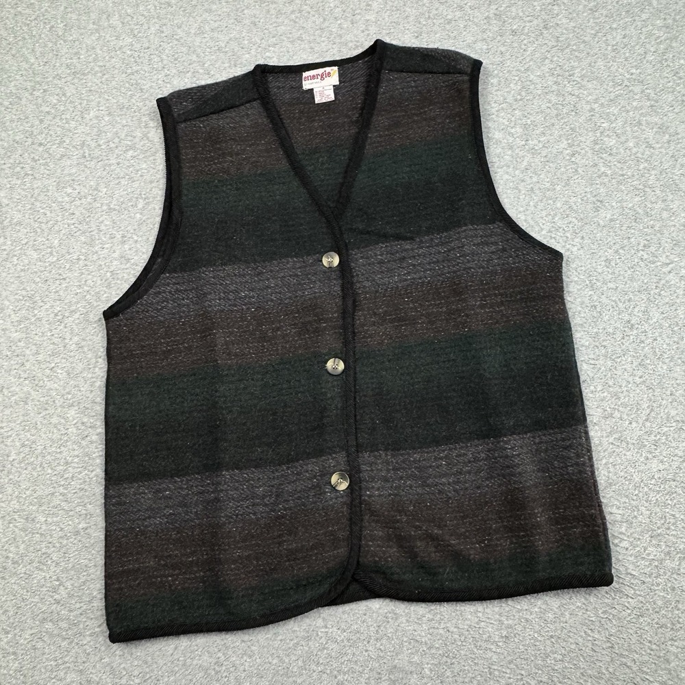 VTG Energie Bi Currantsβ Wool Blend Vest Medium Southwestern Blanket Striped